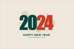contento nuevo año 2024. festivo realista decoración. celebrar 2024 fiesta vector