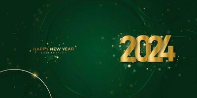 contento nuevo año 2024. festivo realista decoración. celebrar 2024 fiesta vector