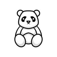 vector black and white character panda logo