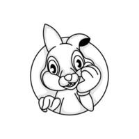 rabbit cute icon logo design vector