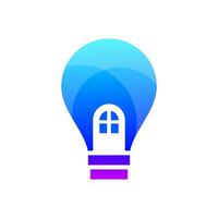 bulb home icon logo design vector