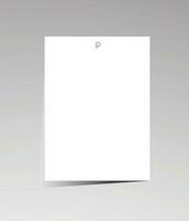 White paper attached with pin vector