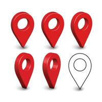 Pointer. Red marker for map destination, location. Vector illustration