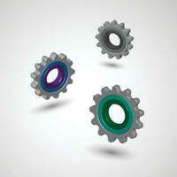 Gear setting icon, simple 3D vector gear design concept