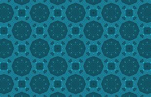 Blue mandala fabric design pattern vector