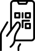 icono de línea de código qr vector