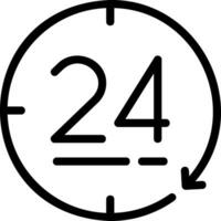 24 hours line icon vector