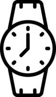 icono de línea de reloj de pulsera vector