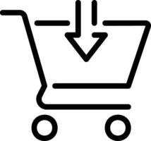 add to cart line icon vector