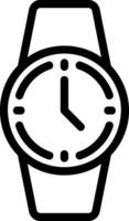 icono de línea de reloj de pulsera vector