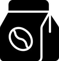 coffee bag glyph icon vector