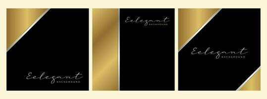 set of luxurious square golden background for invitation or social media template vector