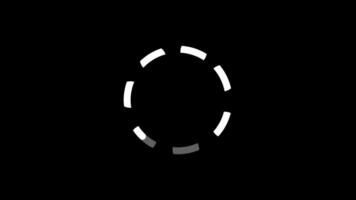 Circular white loader spinner on transparent background video