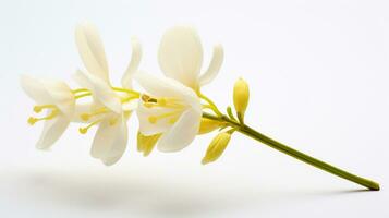 Photo of beautiful Dutchman's Breeches flower isolated on white background. Generative AI