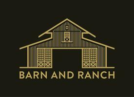 Vintage Rustic Rural Farm Barn Illustration Classic Agriculture Scene Vector Design