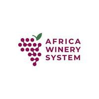 Africa map with grapes logo. Simple and modern, suitable for your business vector