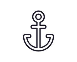 Anchor line icon on white background vector