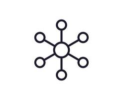 Atom line icon on white background vector