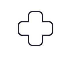 Single line icon of medical cross High quality vector illustration for design, web sites, internet shops, online books etc. Editable stroke in trendy flat style isolated on white background
