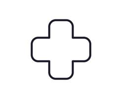 Single line icon of medical cross High quality vector illustration for design, web sites, internet shops, online books etc. Editable stroke in trendy flat style isolated on white background