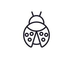 Bug concept. Single premium editable stroke pictogram perfect for logos, mobile apps, online shops and web sites. Vector symbol isolated on white background.