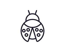 Bug concept. Single premium editable stroke pictogram perfect for logos, mobile apps, online shops and web sites. Vector symbol isolated on white background.