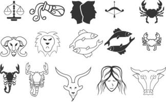 Set of zodiac signs icons vector