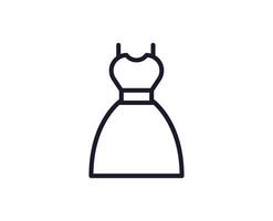 Dress concept. Single premium editable stroke pictogram perfect for logos, mobile apps, online shops and web sites. Vector symbol isolated on white background.