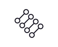 Atom line icon on white background vector