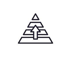 Pyramid vector line icon. Premium quality logo for web sites, design, online shops, companies, books, advertisements. Black outline pictogram isolated on white background