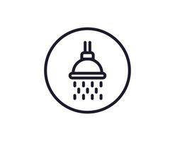 Single line icon of shower on isolated white background. High quality editable stroke for mobile apps, web design, websites, online shops etc. vector