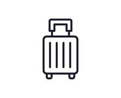 Single line icon of suitcase on isolated white background. High quality editable stroke for mobile apps, web design, websites, online shops etc. vector