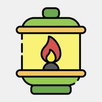 Icon lantern. Diwali celebration elements. Icons in filled line style. Good for prints, posters, logo, decoration, infographics, etc. vector