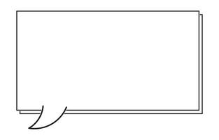 Rectangular speech bubble, black lines on a white background. Chat. vector