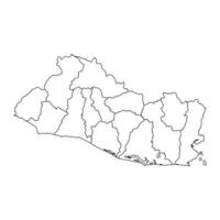 El Salvador map with administrative divisions. vector