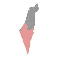 del Sur distrito mapa, administrativo división de Israel. vector