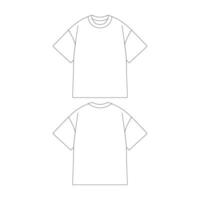 modelo camiseta demasiado grande vector ilustración plano diseño contorno ropa colección