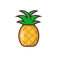 Simple pineapple vector illustration isolated on white background