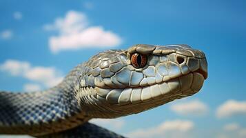 foto de un cobra debajo azul cielo. generativo ai