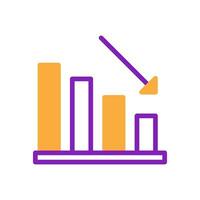 Chart icon duotone purple yellow business symbol illustration. vector