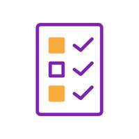 Resume icon duotone purple yellow business symbol illustration. vector