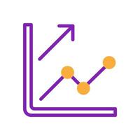 Chart icon duotone purple yellow business symbol illustration. vector