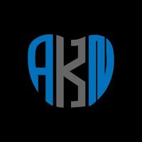 AKN letter logo creative design. AKN unique design. vector