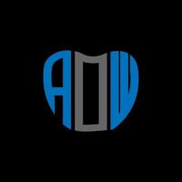 AOW letter logo creative design. AOW unique design. vector