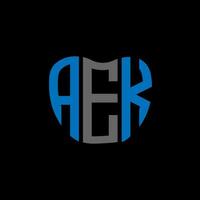 aek letra logo creativo diseño. aek único diseño. vector