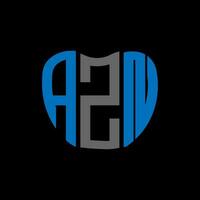 AZN letter logo creative design. AZN unique design. vector