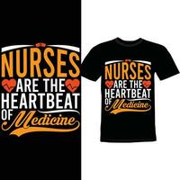 Nurses Are The Heartbeat Of Medicine, Stethoscope Nurse, Heart Life Nursing Gift Apparel vector