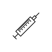 Syringe Simple Outline Icon. Suitable for books, stores, shops. Editable stroke in minimalistic outline style. Symbol for design vector