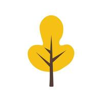 Yellow Autumn Tree Minimalistic Flat Icon. Suitable for design of websites, postcards, books, patterns and other purposes vector