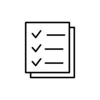 Checkmarks on Piece of Paper Line Icon vector